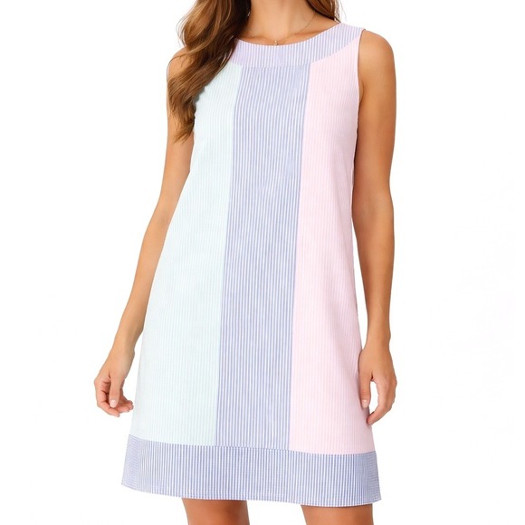 Vineyard Vines Dresses & Skirts - Vineyard Vines Kentucky Derby NWT Seersucker Shift Dress Multi Color Womens 16